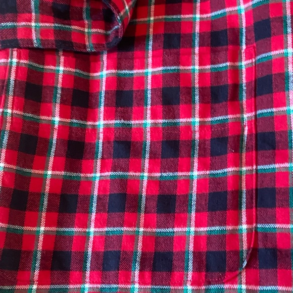 Lands' End women's red plaid flannel sherpa fleece lined long robe size XS - Picture 8 of 15